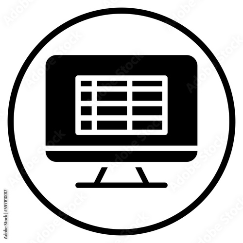 spreadsheet glyph icon