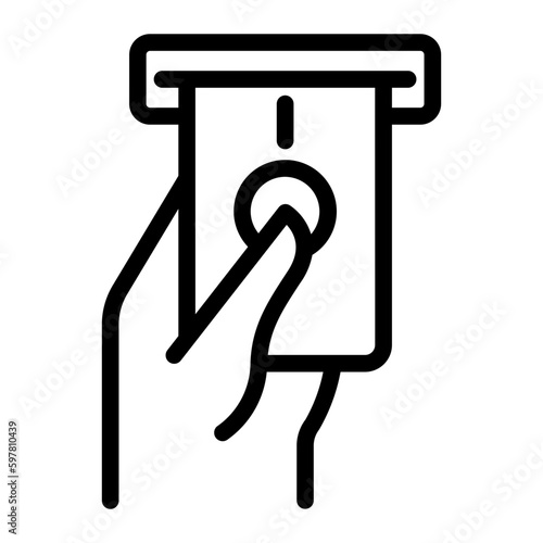 cash withdrawal line icon