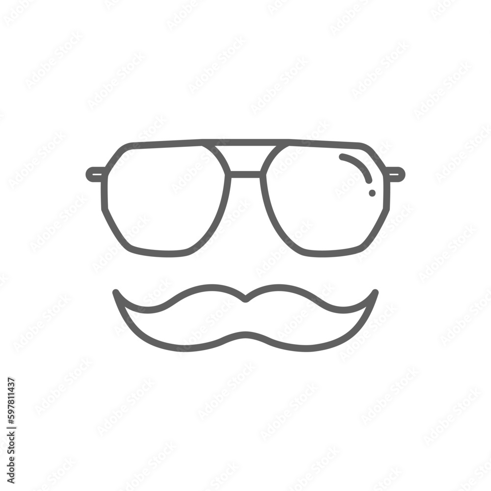 father's day glasses and mustache line art symbol icon father's day glasses and mustache line art symbol icon