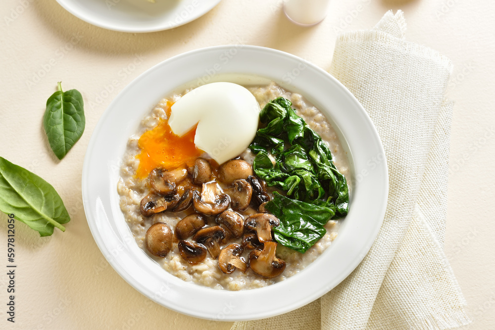 Mushroom and spinach oatmeal Mushroom and spinach oatmeal