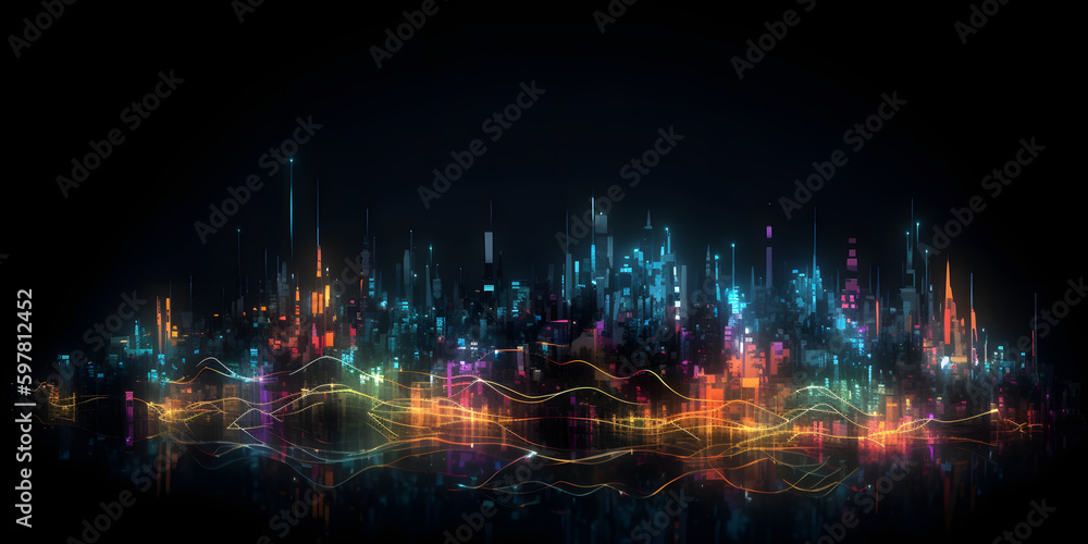 background with lights, abstract city