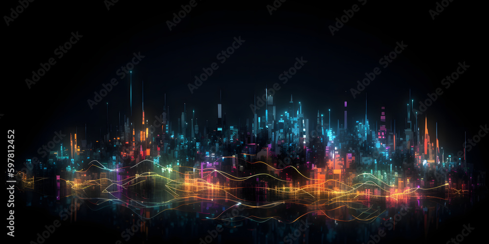 Fototapeta premium background with lights, abstract city