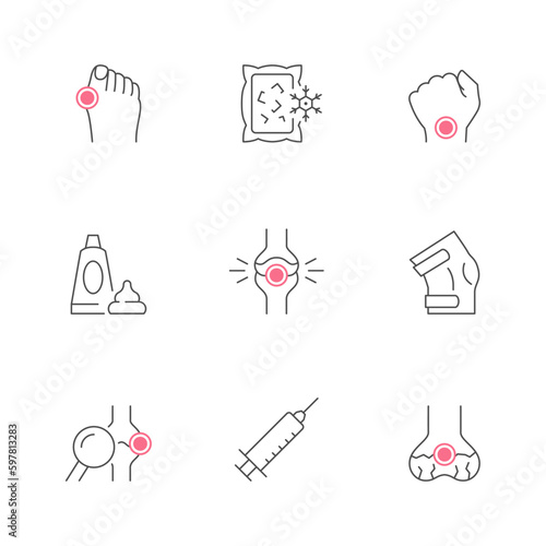 Set color icons of joint pain