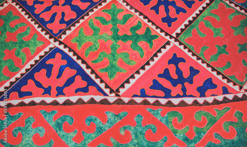 wool carpet with Kazakh pattern