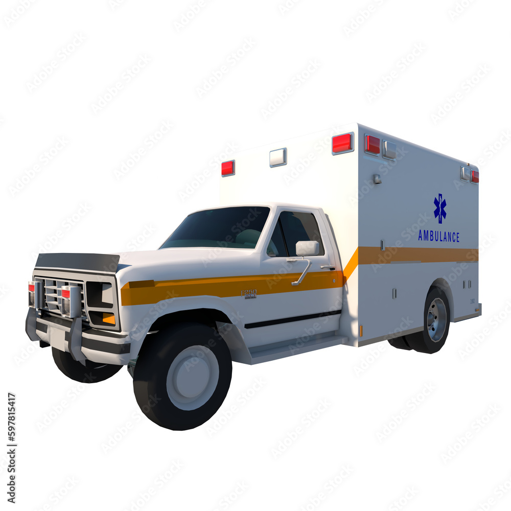 Ambulance 2- Perspective F view png 3D Rendering Ilustracion 3D	
