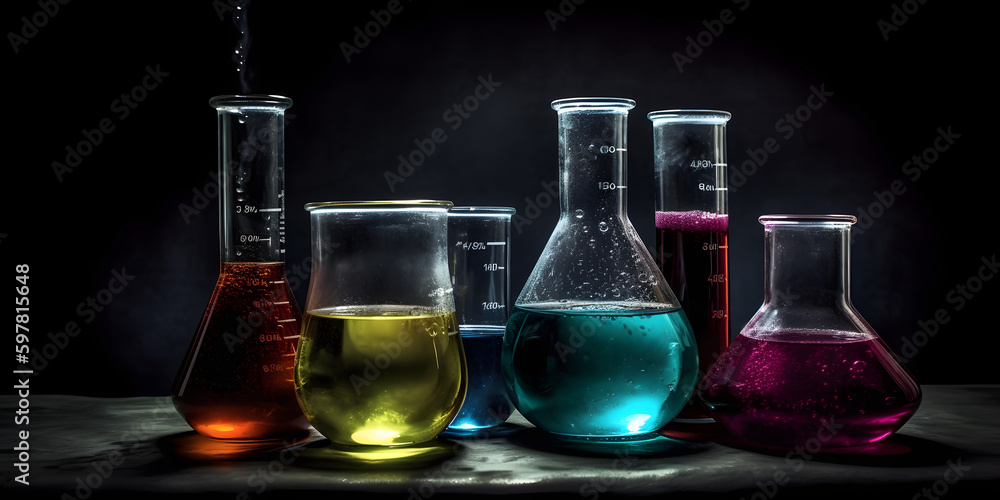 glassware with liquids glassware with liquids