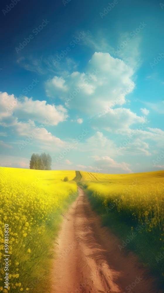 Obraz premium Beautiful local farm with sunset in the countryside field. Generative AI