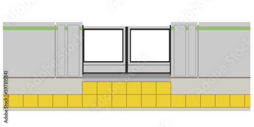 駅のホームドアのイメージイラスト素材　ベクター