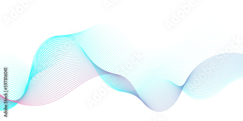 Geomatics tecnology Abstract blue flowing wave lines background. Modern glowing moving lines design. Modern blue moving lines design element. Futuristic technology concept. Vector illustration.