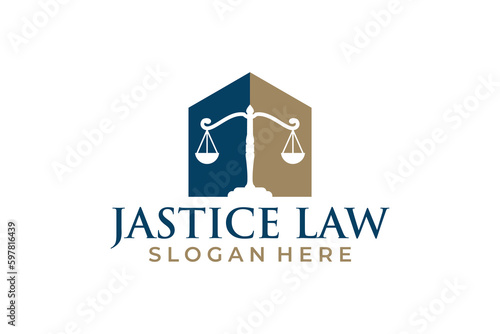 Law legal house logo design, house logo vector template