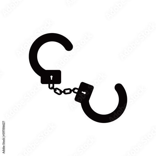handcuffs icon design. criminal arrest sign and symbol. equipment for policeman.