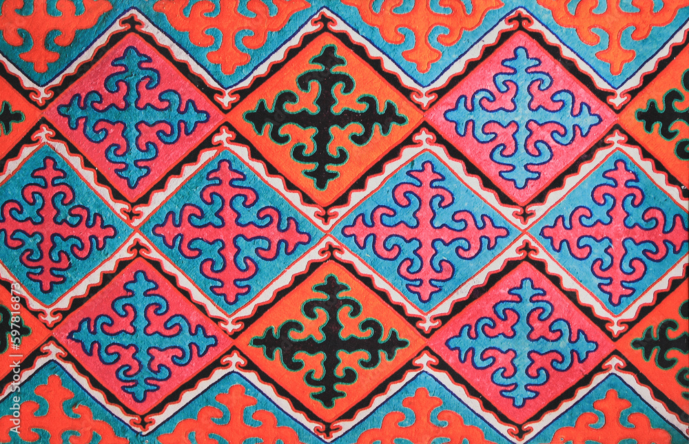 wool carpet with Kazakh pattern wool carpet with Kazakh pattern