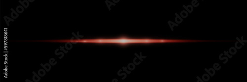 Abstract laser beam. Transparent isolated on black background. Vector illustration.