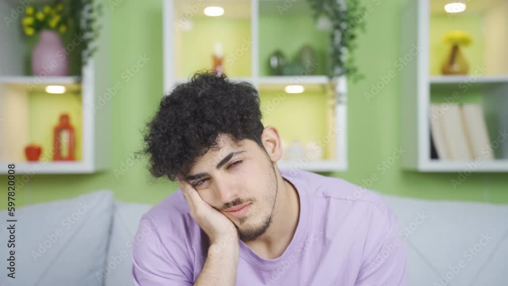Tired and sleepy young man. Tired and sleepy young man.