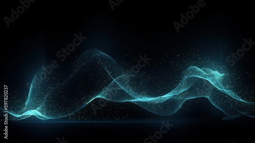 abstract background of digital waves, generative, ai