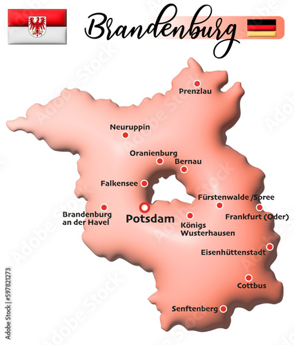 Brandenburg, Deutschland, Fläche und Flagge