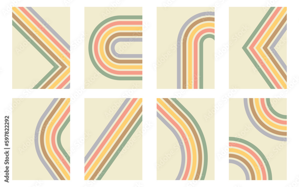 Obraz premium Retro vintage style stripes background poster lines. Vector illustration.