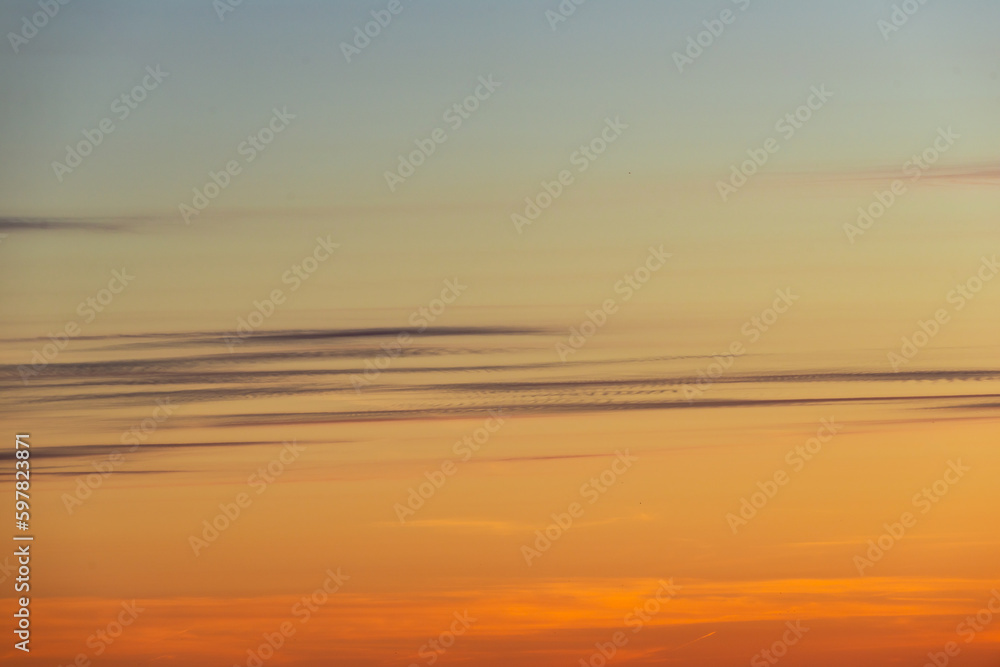 Cloudy sky colors at sunset