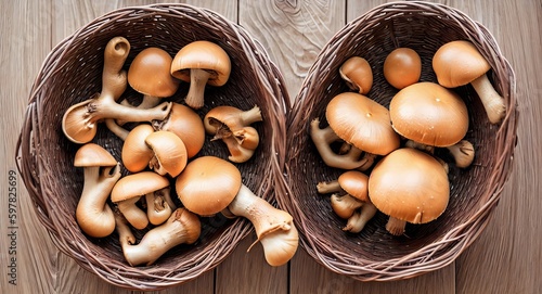 basket with Porcini mushrooms. ai generation