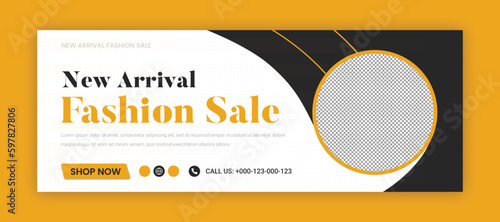 Fashion sale social media facebook cover banner template, Web banner timeline template