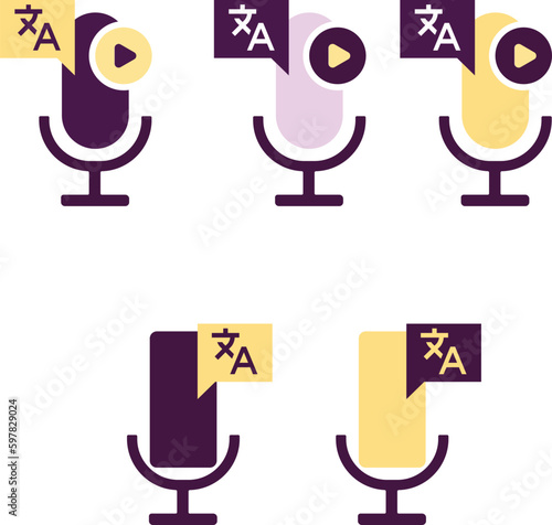 Icon set for the podcast which is used in UI, banner and another thing as a design element 
