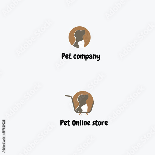 pet e store and online shop logo for business and company