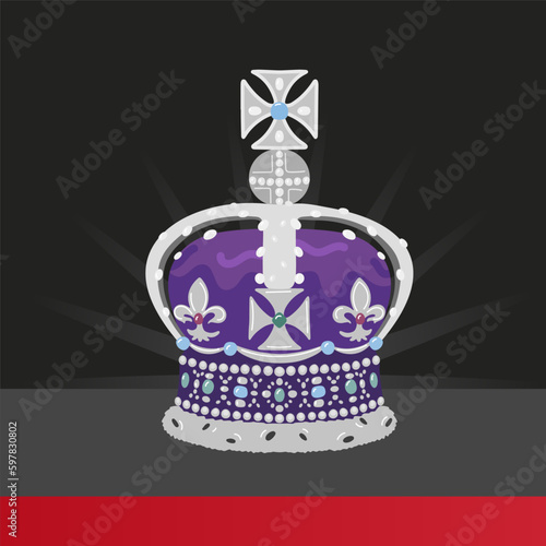 King crown on black background. London UK