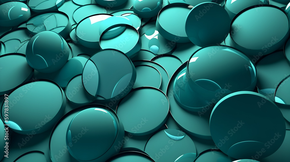 Blue plastic like circles abstract 3d texture background/wallpaper, AI Generative Blue plastic like circles abstract 3d texture background/wallpaper, AI Generative