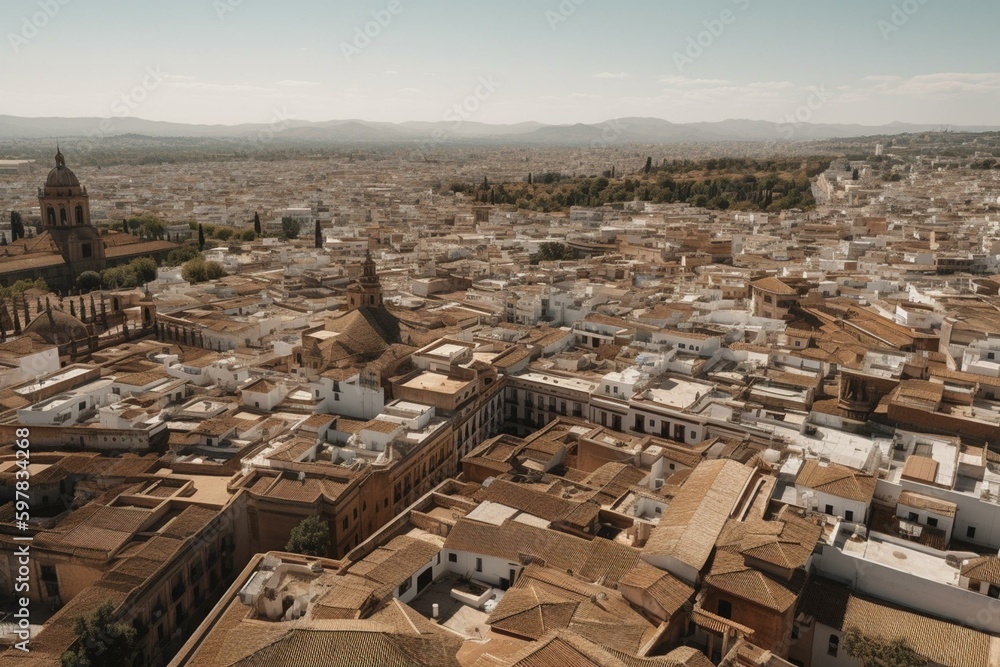View of the cityscape of Cordoba, Spain. Generative AI