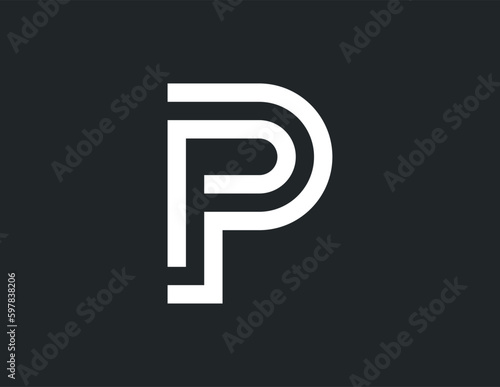 Initial Vector P letter logo design
