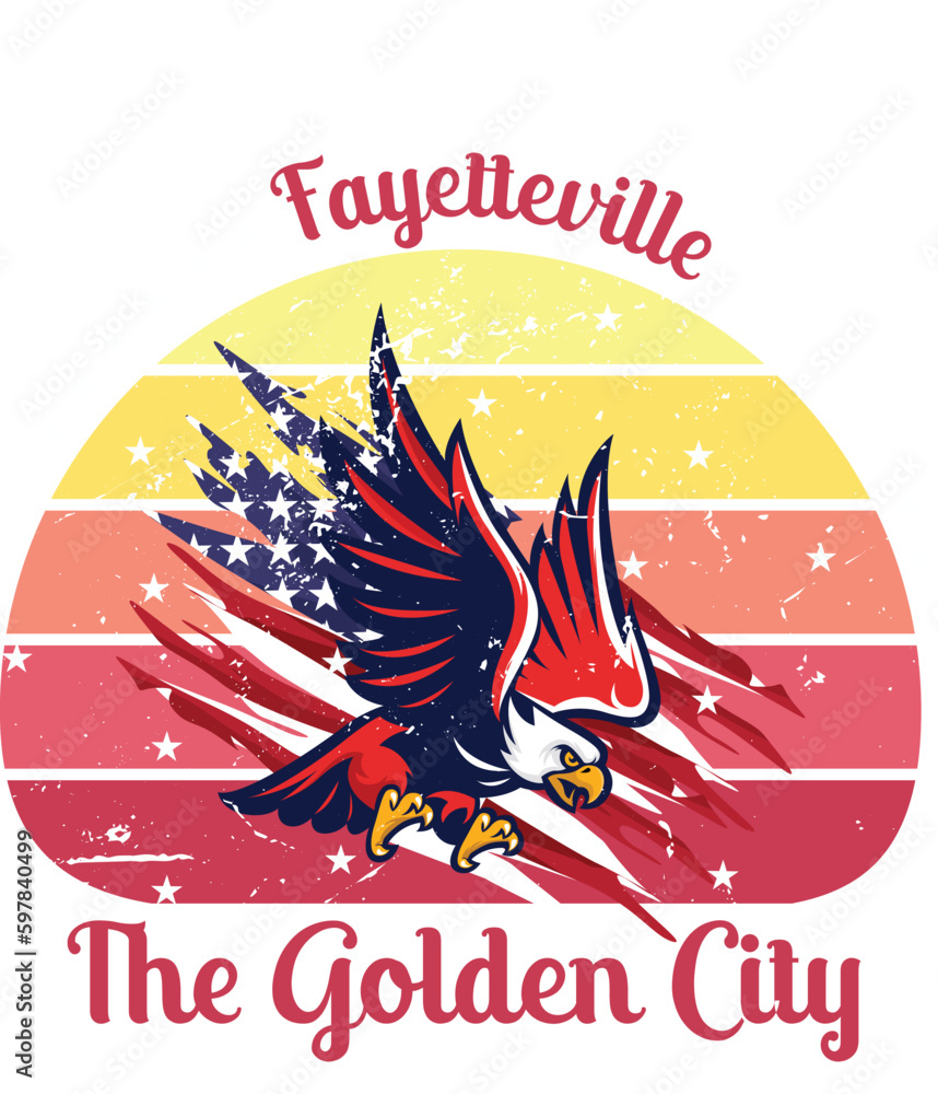 US Cities t-shirt designs vector - The Golden City