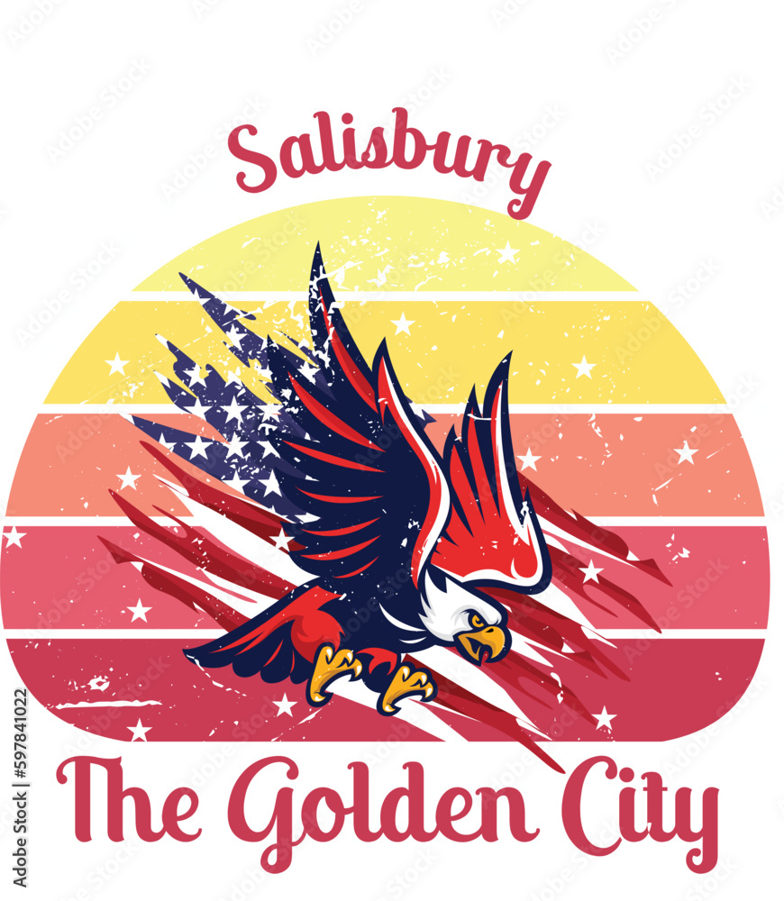 US Cities t-shirt designs vector - The Golden City