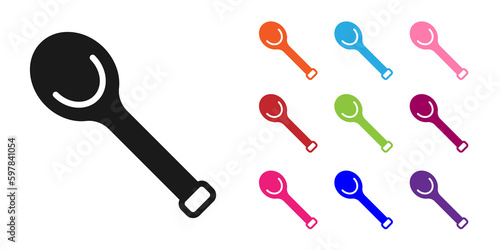 Black Sauna ladle icon isolated on white background. Set icons colorful. Vector