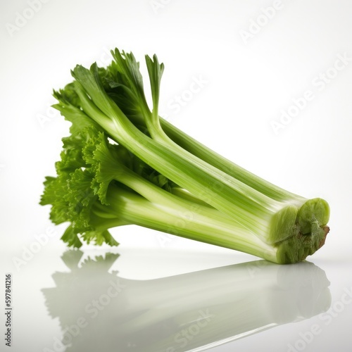 Celery Isolated on White. Generative AI