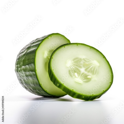 Cucumber Isolated on White. Generative AI photo
