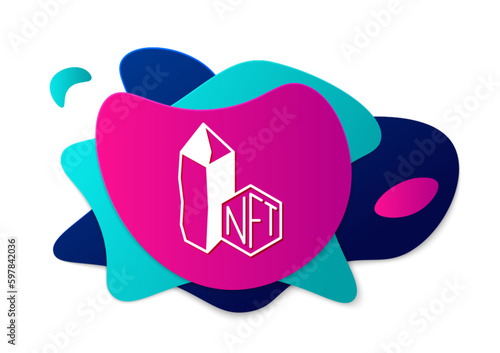 Color NFT Digital crypto art icon isolated on white background. Non fungible token. Abstract banner with liquid shapes. Vector