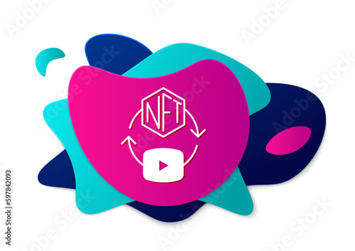 Color NFT Digital crypto art icon isolated on white background. Non fungible token. Abstract banner with liquid shapes. Vector