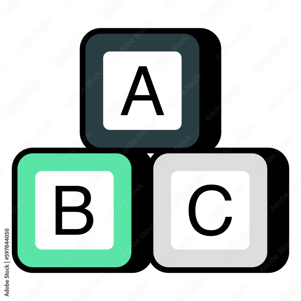 Editable design vector of abc blocks Editable design vector of abc blocks