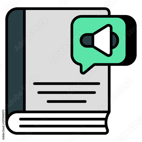 Creative design icon of audiobook