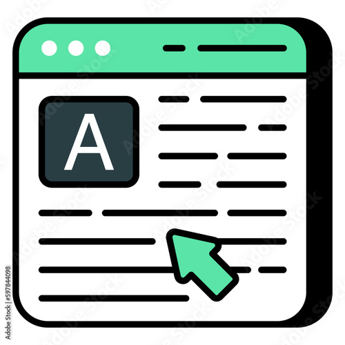 Conceptual flat design of online article writing