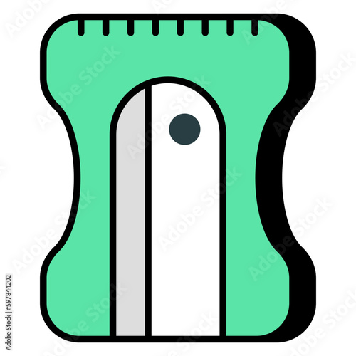 Conceptual flat design icon of sharpener