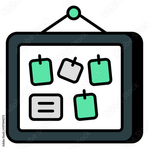 An icon design of noticeboard, flat vector