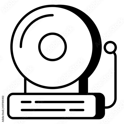 A linear design icon of school bell