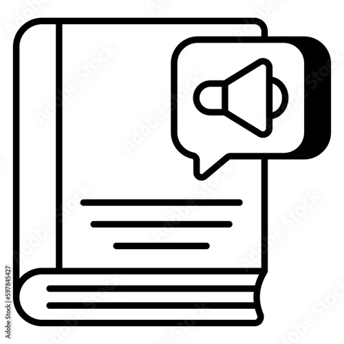Creative design icon of audiobook