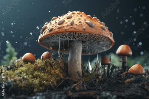 Illustration of Histoplasma capsulatum fungus. Generative AI photo