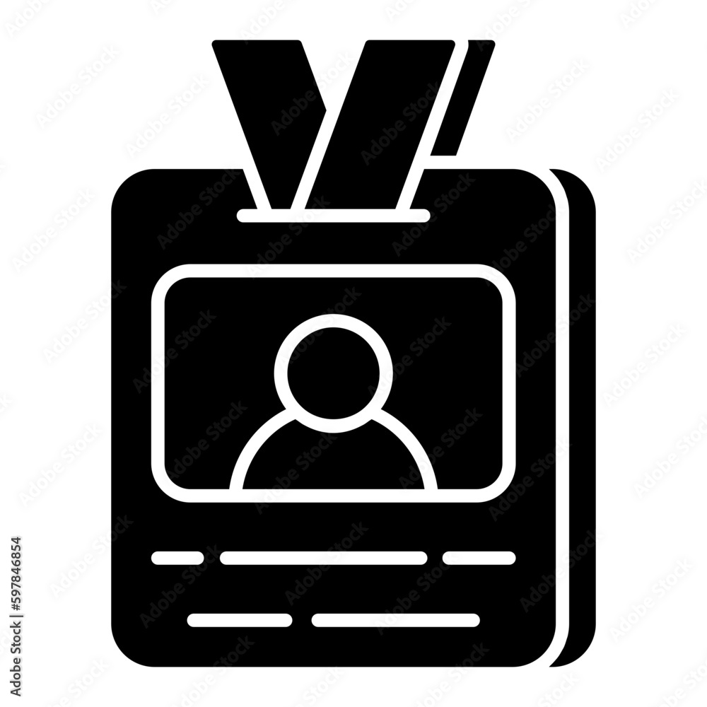 A flat design icon of id card A flat design icon of id card