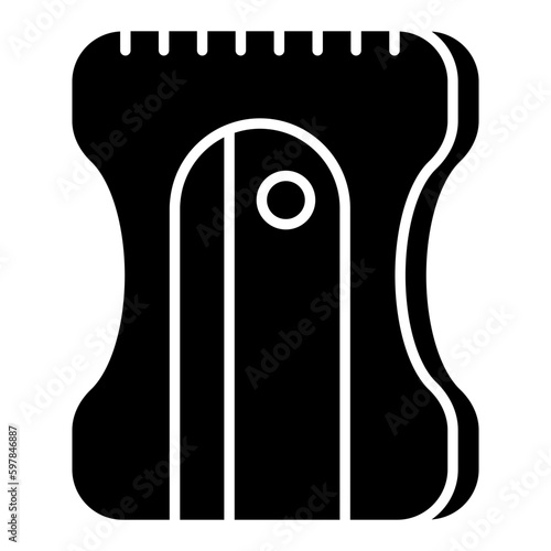 Conceptual flat design icon of sharpener