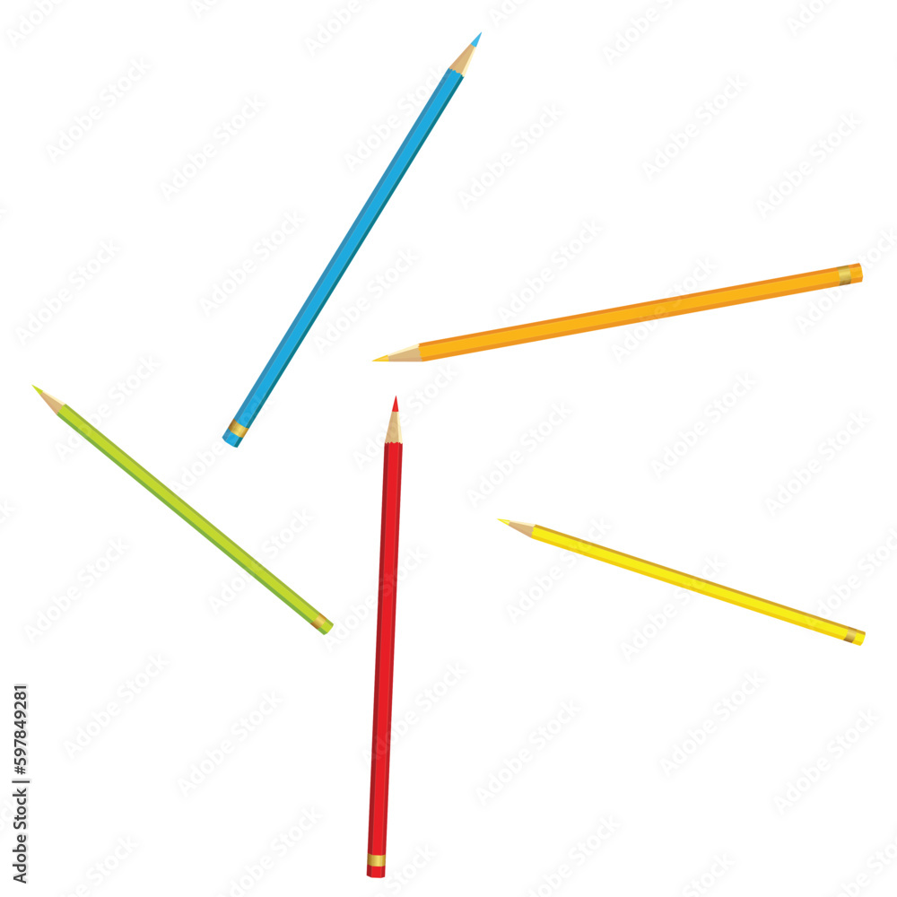 wooden color pencils arranged in bulk on a white isolated background, Drawing colors, multicolors wooden color pencils arranged in bulk on a white isolated background, Drawing colors, multicolors