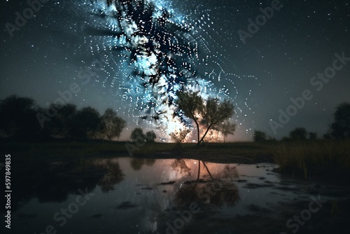 The night sky in motion. Generative AI © Phaedra
