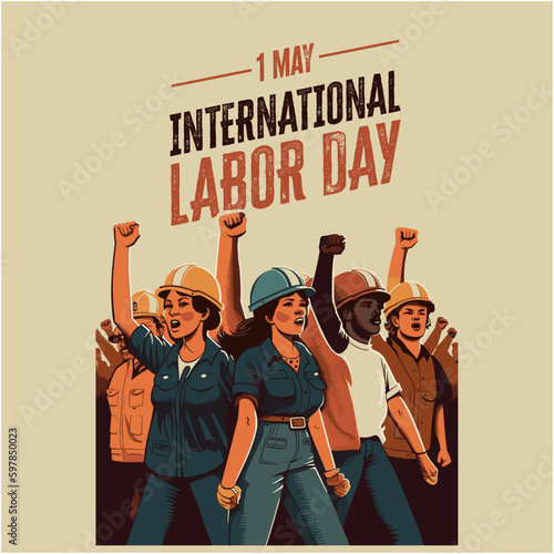 Happy International Labour day. Vector Illustration, Labor Day Celebration, May 1 